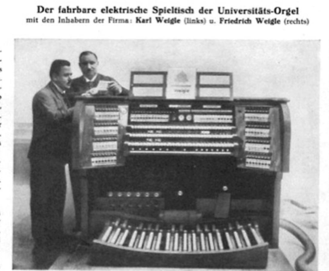 Orgel im Festsaal der Universität Tübingen